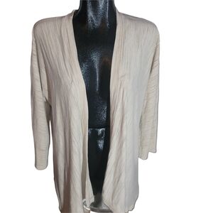 H By Halston Cream Open Front Lightweight Cardigan L